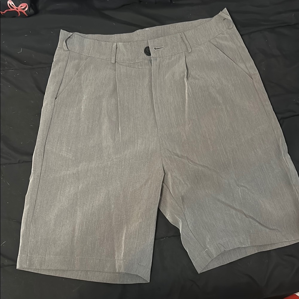 NFINITY Gray Flat Front Shorts Versatile Style